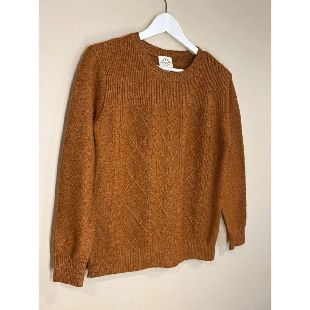 St John's Bay Women's Small Knit Burn Orange Sweater Fall Cozy